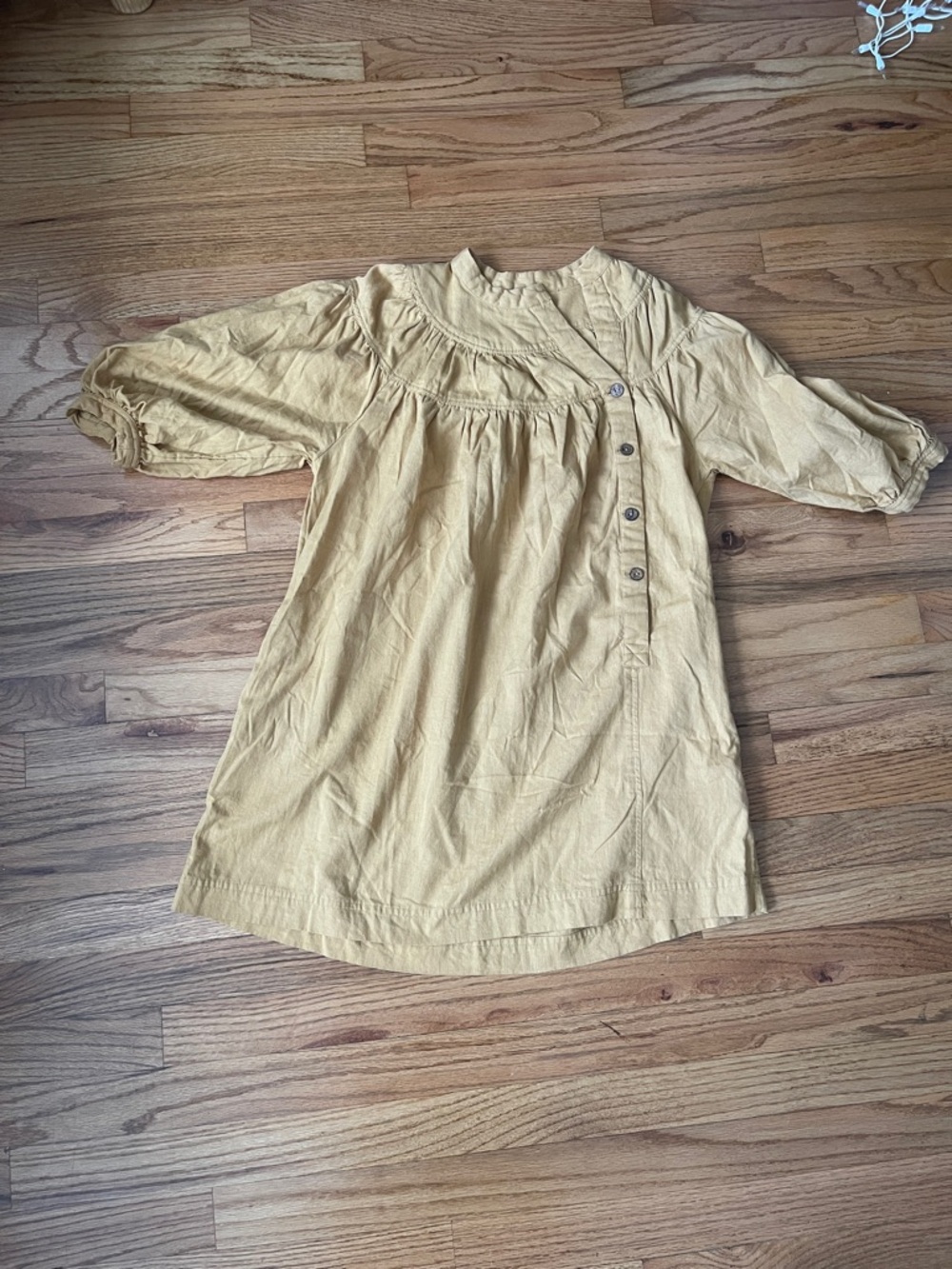 Free People Mustard Yellow Mini Dress xs appears lighter in picture